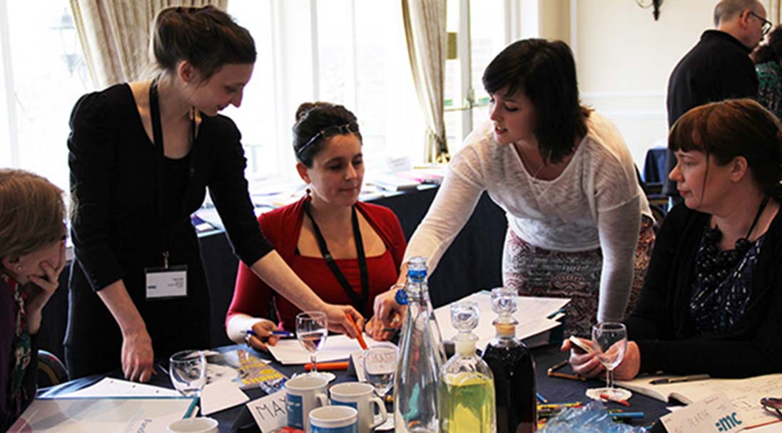 Georgina Brown working with a group during an NAFS session.