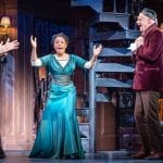 Harry Hadden-Paton as Professor Higgins, Amara Okereke as Eliza Doolittle and Malcolm Sinclair as Colonel Pickering in My Fair Lady